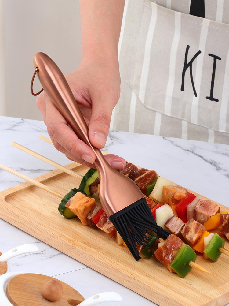 Stainless Steel Silicone Kitchen Oil Brush for Pancakes & BBQ – Shed-Free Design