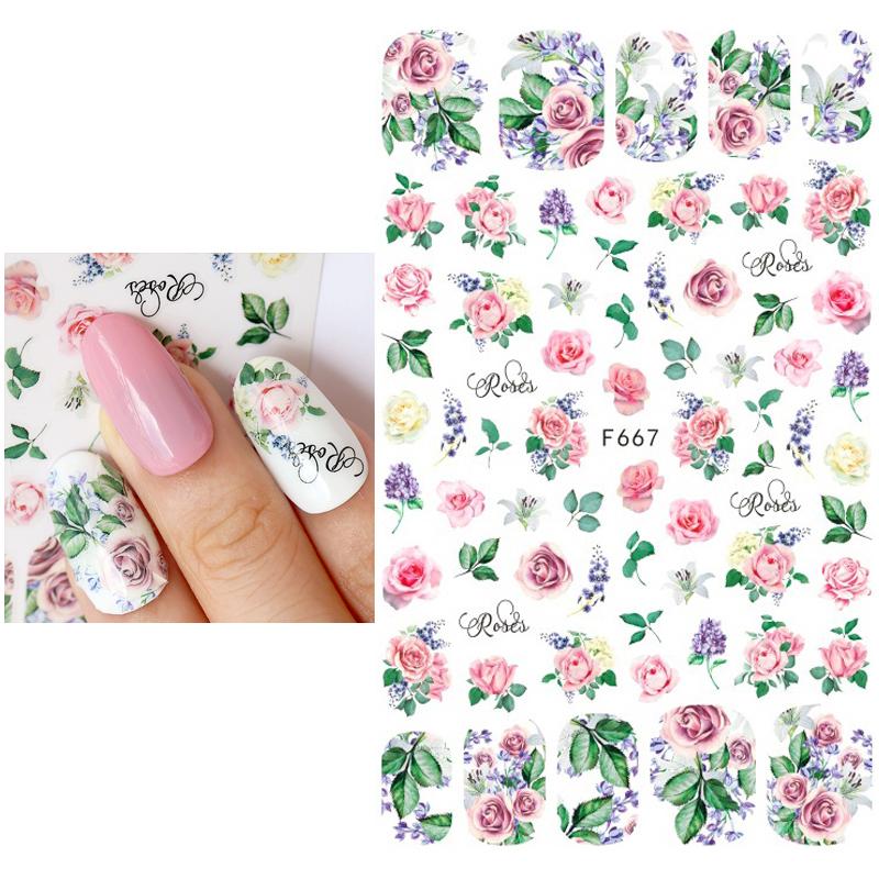 1PCS Sakura Nail Stickers Dandelion Nail Art Decoration Nail Decals Tulip Self-adhesive Flowers Stickers Press On Nails Stickers