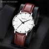 Men's Casual Quartz Watch with Calendar PU Strap, White Dial, Perfect for Business, Casual Accessories Minimalist Watch