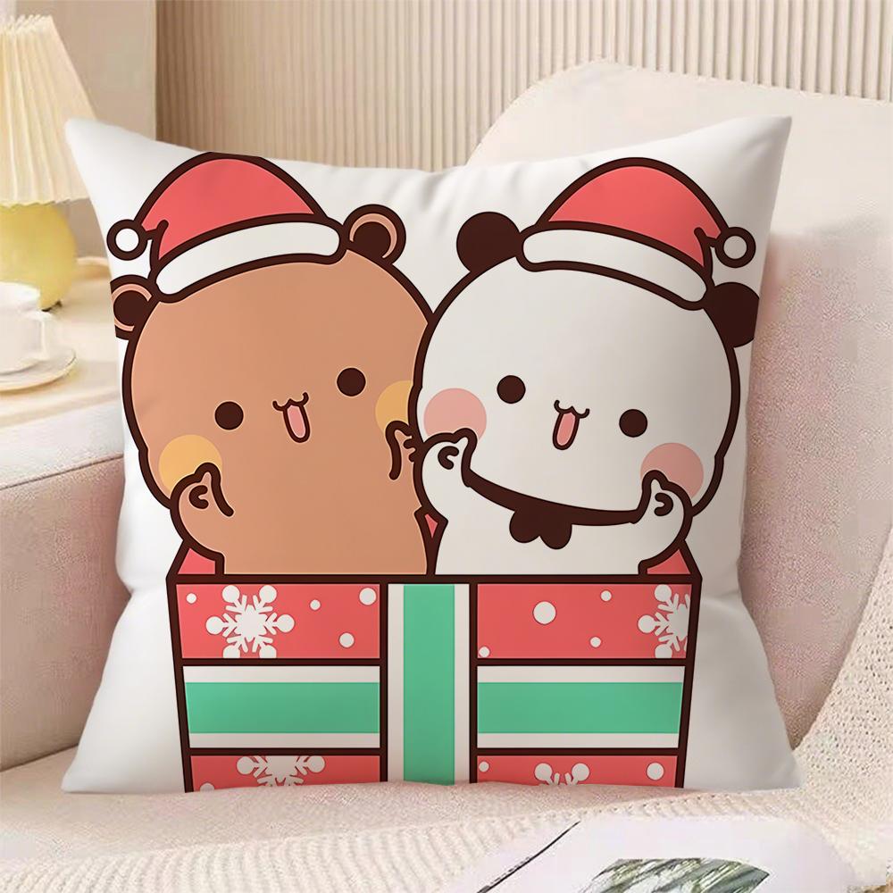 1pcs Cute Bubu & Dudu Christmas Pillow Covers , Suitable for bedroom sofa decoration single-sided printing without pillow core.