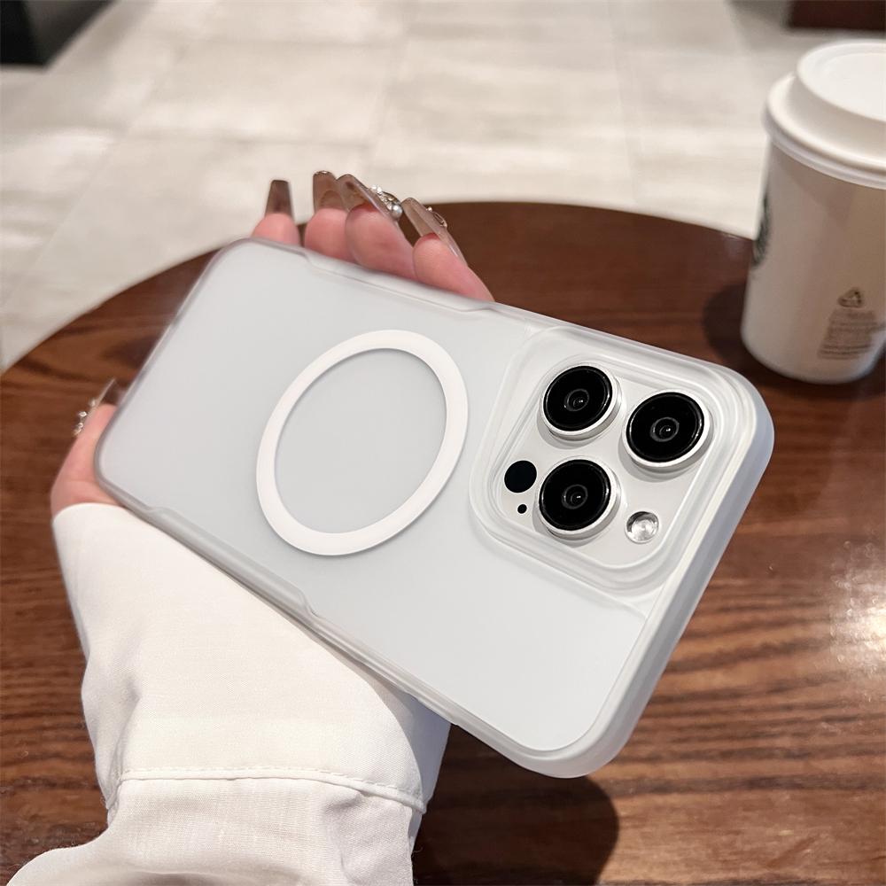 For Magsafe Magnetic Matte Clear Armor Wireless Charging Case For iPhone 15 14 13 12 Pro Max Plus Hard Acrylic Shockproof Cover