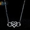 Infinity Symbol Necklace Heart for Women Cubic Zirconia Love Dainty