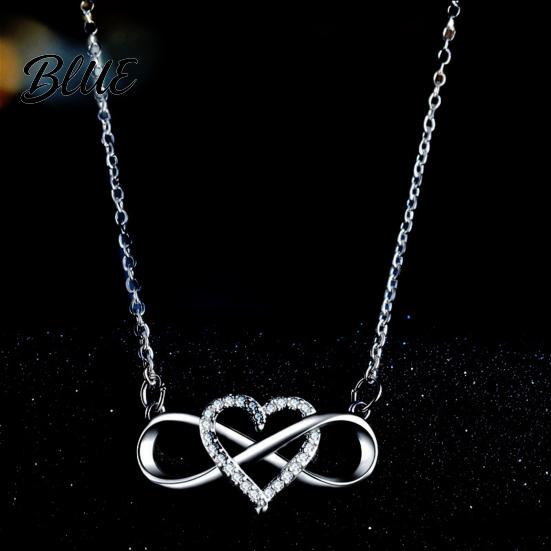 Infinity Symbol Necklace Heart for Women Cubic Zirconia Love Dainty