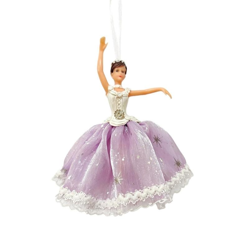Fascinating Ballet Dancer Ornament Feature Detailed Tulle Skirt And Durable Plastic Construction Artistic Christmas Accessories
