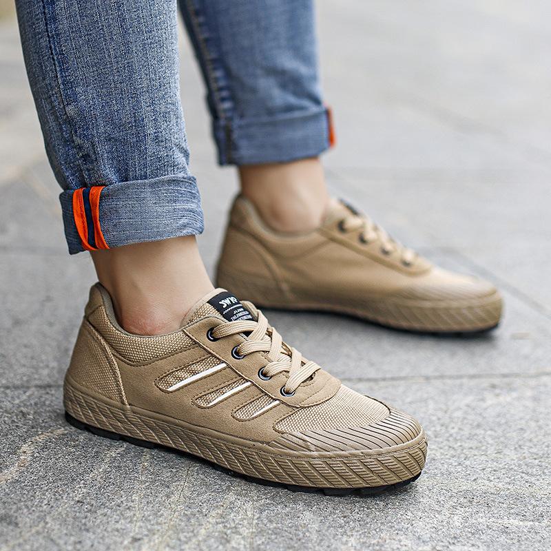 Shoes Canvas Land War Men'S Non-Slip Casual Shoes Labor Insurance Wear-Resistant Work Casual Breathable Versatile Thick-Soled Military Training Shoes