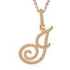 A-Z Cursive Initial Letter Pendant Necklace For Women Simple Rope Chain Pendant Necklace Jewelry Gift