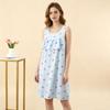 Summer Women's Floral Tank Dress Sleeveless Sleepdress Cloud Silk Cotton Anti-Bulge Camis Nightdress Loose Plus Size Loungewear Casual Wear Nightgown