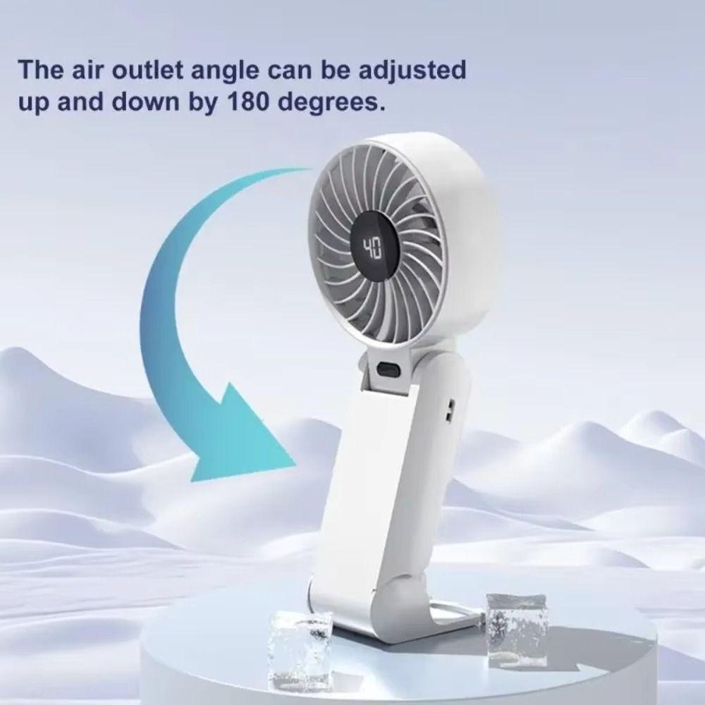 Ultra Silent Mini Portable Fan Digital Display Foldable Fan Handheld USB Fan  Hotel Use