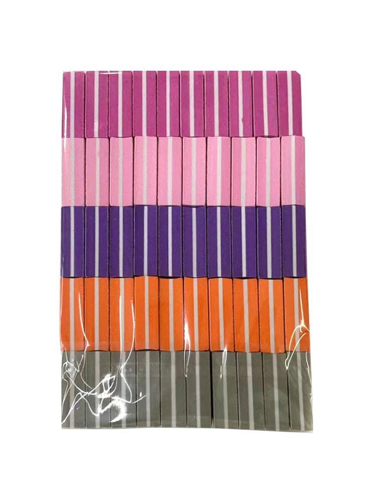 

50 шт. Двусторонняя мини-губка для полировки ногтей с пилочкой и буфером