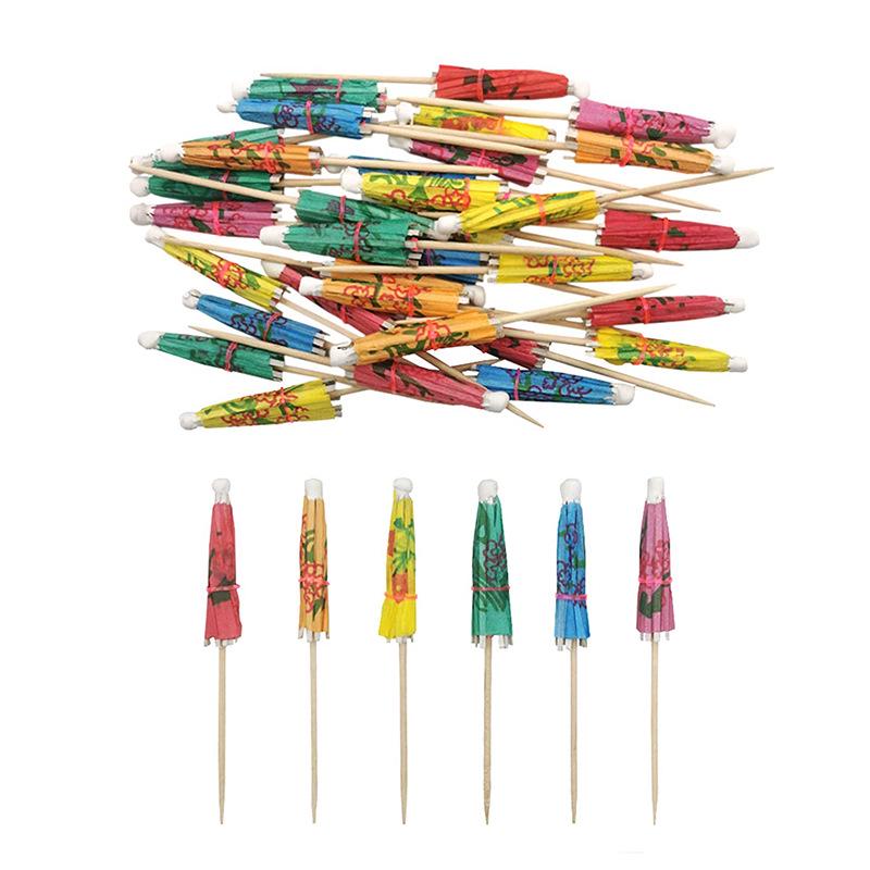 Tropical Cake & Cocktail Decoration Set: Coconut Tree, Umbrella, Insert Cards