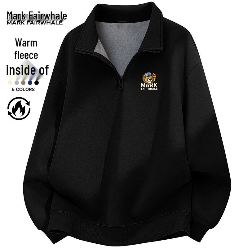 Mark Fairwhale Herren Stehkragen Halb-Zip Sweatshirt