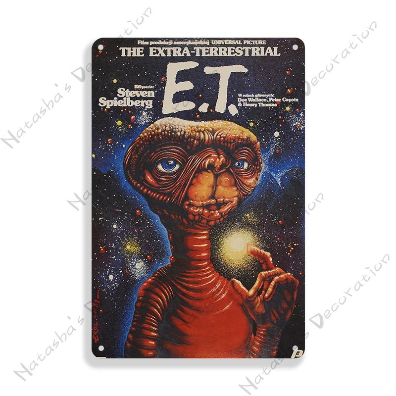 E.T. the Extra-Terrestrial Movie Metal Poster Vintage Wall Plate Bar Club Industrial Decor Metal Tin Sign Vintage Metal Plaque