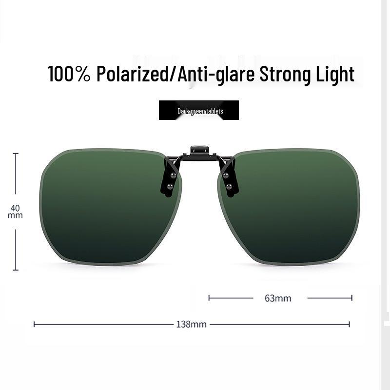 Occhiali da Sole Polarizzati Clip-On Ribaltabili da Uomo - Protezione UV per la Guida Giorno/Notte