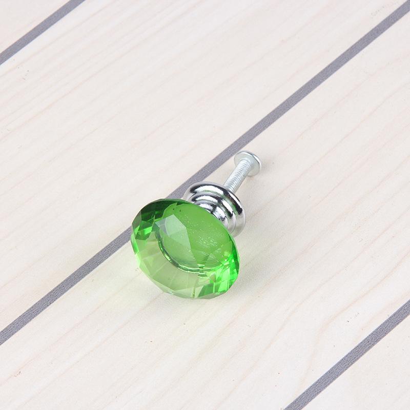 9ks Módní Diamantové Dveře Zelené Křišťálové Sklo Stahovací Zásuvka Skříňka Nábytek Rukojeť Knoflík Šroub