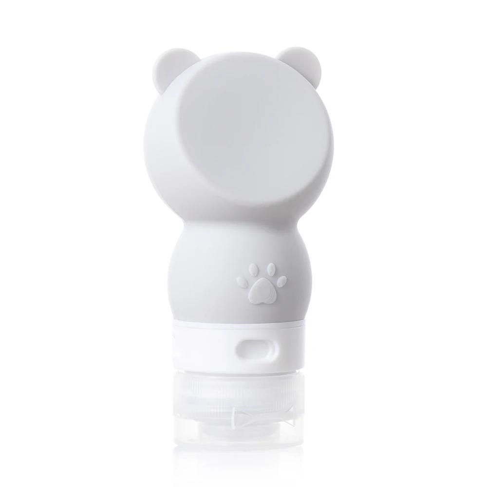 Mini Hand Sanitizer Bottle 30ml Portable Travel Silicone Cosmetics Shower Gel Bottles Refillable Bottles with Keychain Holder