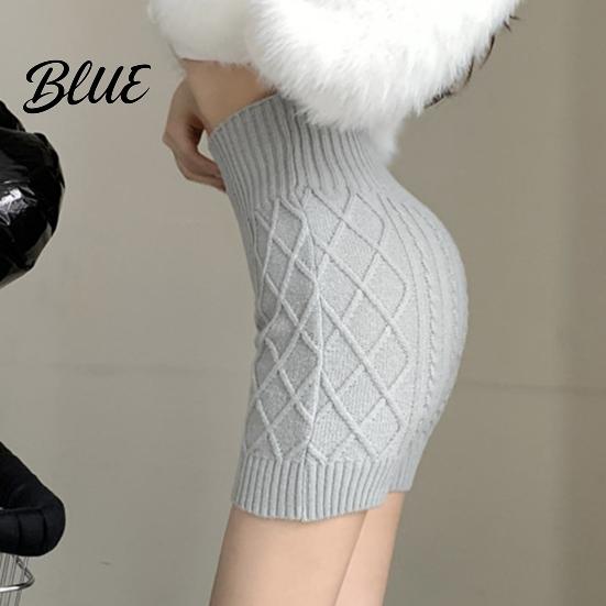 Daily Wear Solid Elastic Keep Bottoming Knitted Women Winter Color Shorts High Waist Warm Anti-exposure