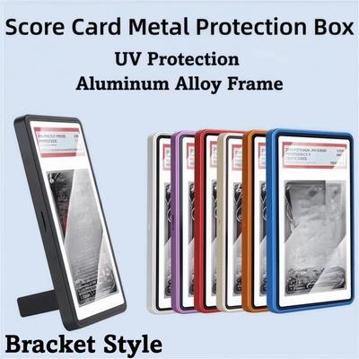 Caja Protectora de Tarjetas Calificadas PSA/CGC 2 en 1 con Soporte Transparente Metalizada Magnética Caja de Metal Magnética de Doble Cara Vidrio Duradero