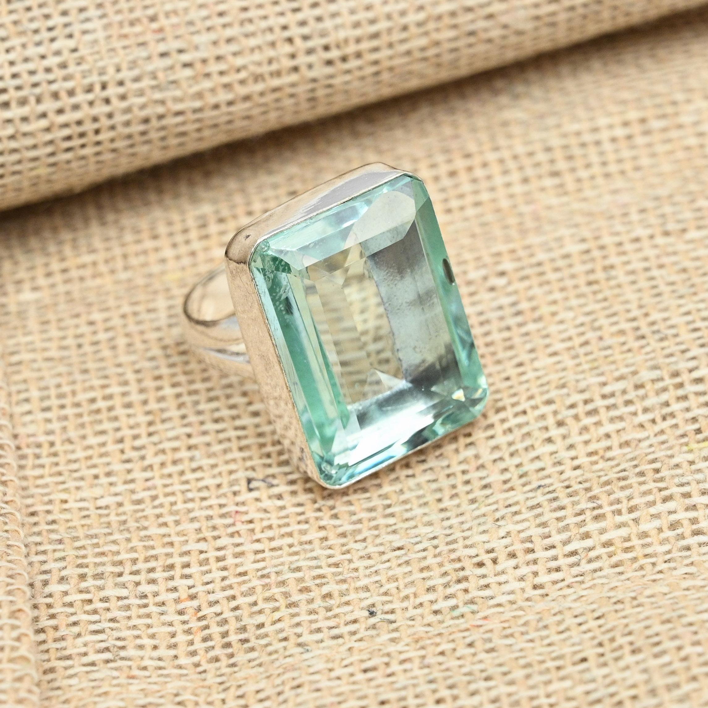 

Твердый 925 Граненый Аква Апатит Драгоценный Камень Уникальные Серебряные Ювелирные Изделия Свадебное Подарочное Кольцо Ручной Работы 6.5 зелёный