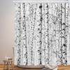 Berkenbomen Douchegordijn Badkamer Decoratie Winter Berkenbos Badgordijn Rustiek Boslandschap Badkamer Accessoires Haken