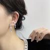 Gu Maoning, Light Luxury Asymmetric Earrings, Niche Zircon Fringed Earrings, Temperament, Moonstone Butterfly Earrings, Long.