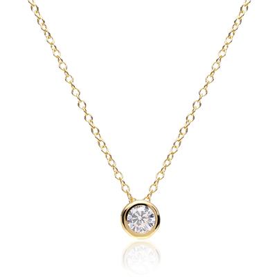 [Naot Jewelry] Women's Zirconia Necklace [Gift Box Included] Gold 14kgf Round CZ Necklace