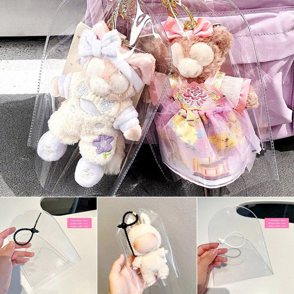 

High-definition Doll Raincoat PVC Doll Outing Bag Cute Dust Bag Labubu