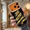 Phone Case: Lambskin 2D Flat Samsung Galaxy A34 A35 M05 M06 S20 S22 S21 FE Plus 5G Protective Case, Black Gold Glitter, Christmas and Halloween Gift