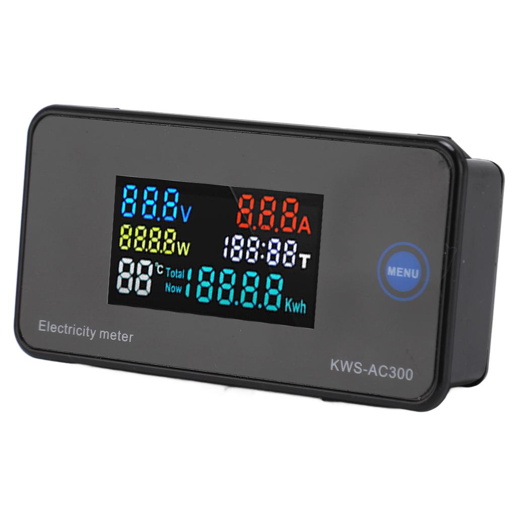 Digital Voltmeter Ammeter Colorful LCD Display AC Current Voltage AC50‑300V Ampere Meter for Household Appliances