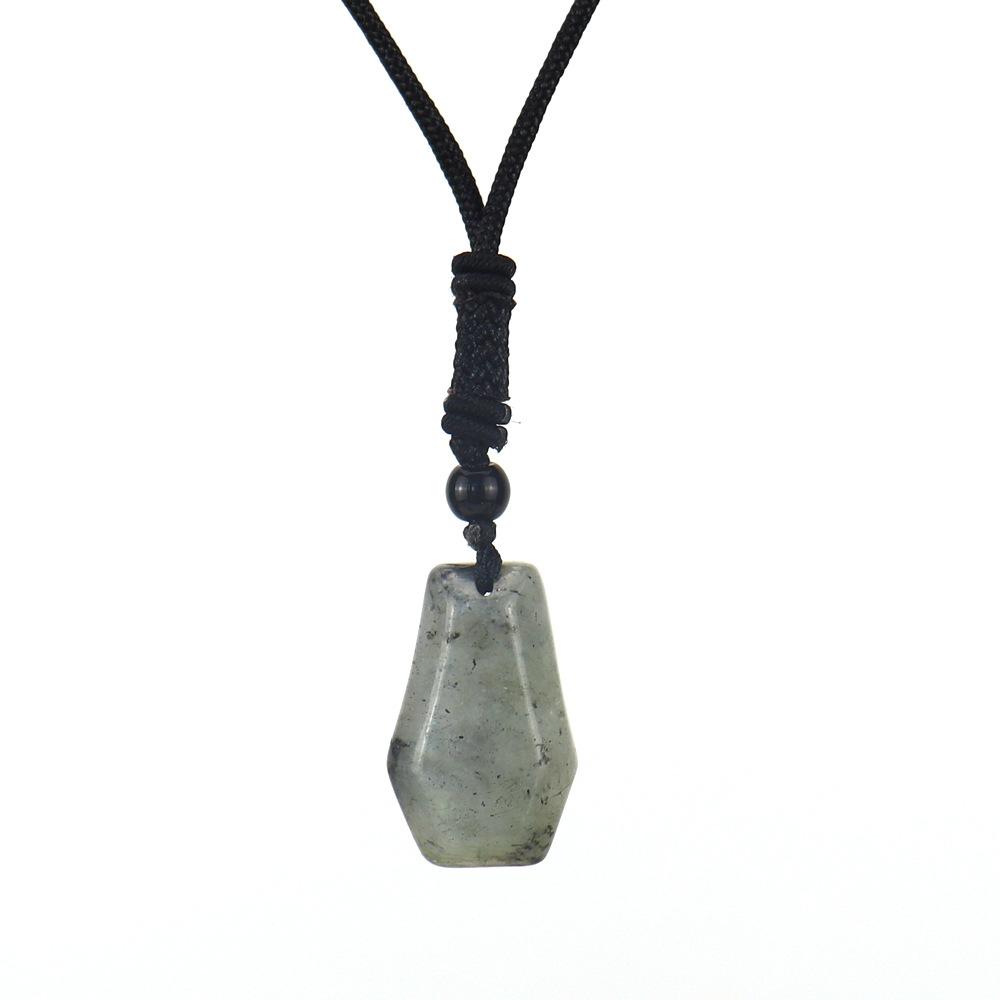 Natural Amethyst Agate Hexahedron Pendant Necklace Rough Stone Gemstone Necklace N615