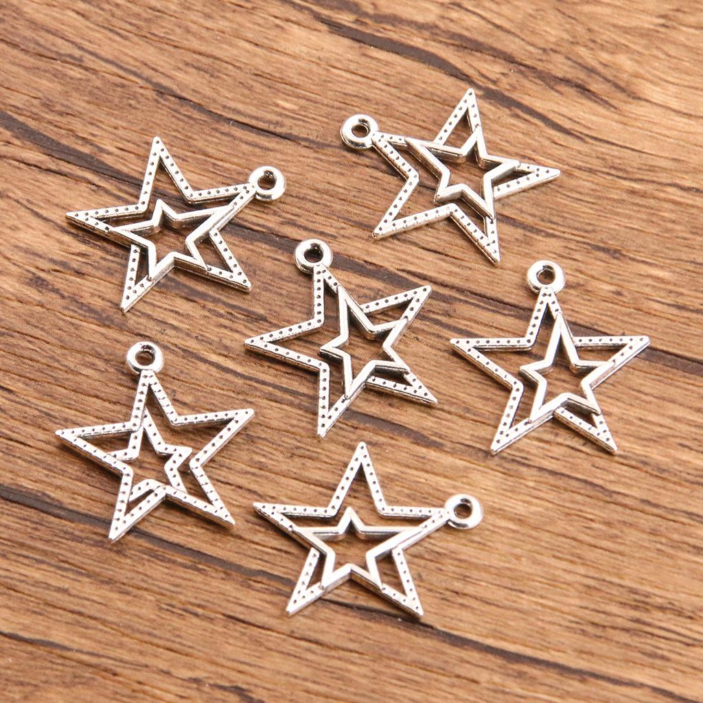 10pcs Hollow-out Pentagram Star Pendant Jewelry Pendant