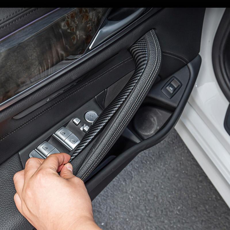 Car Styling Door Inner Handle Cover Decorative Sticker for BMW 5 Series G30 G31 Carbon Fiber Pattern Interior