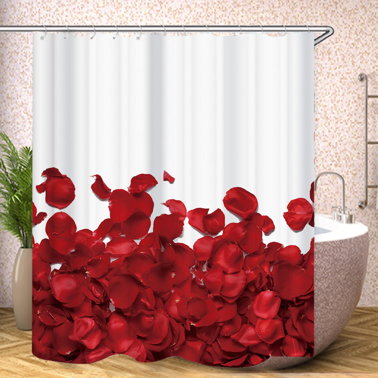 

Red Rose Sunflower Shower Curtain Cute Bath Waterproof Curtains For Living Room Luxury Set Screen Bathroom Accessories Sets W60H190(CM)-1 Pcs
