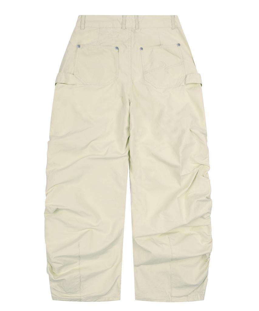 XTONZ Xp291 Pile Side Shirred Wide Cotton Pants (Cream)