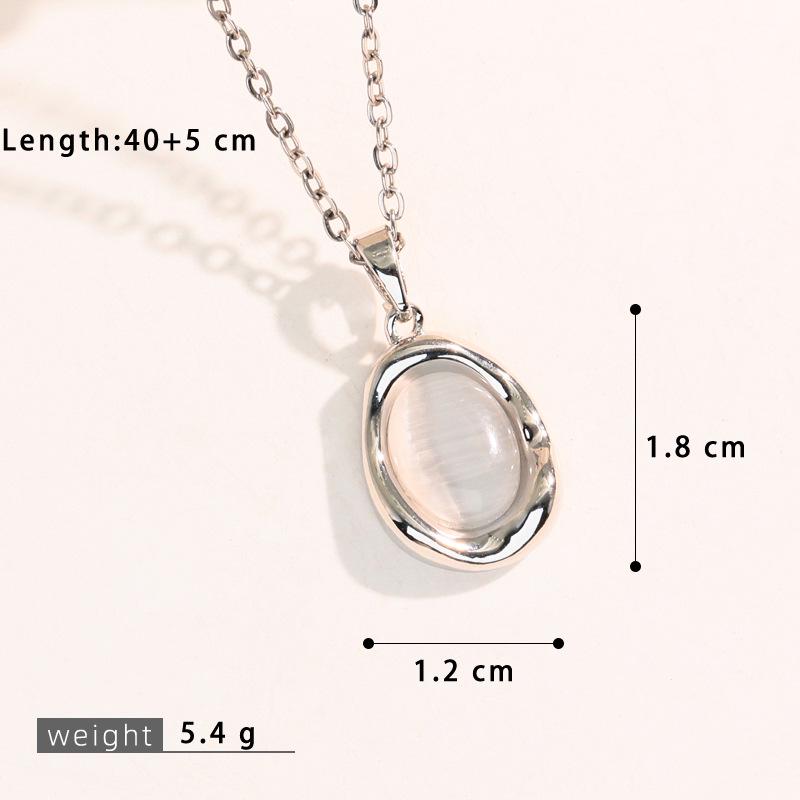 Women's Multi-Color Cat's Eye Ocean Heart Pendant Necklace