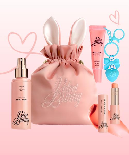 Bunny Pouch Set Lovely Pink