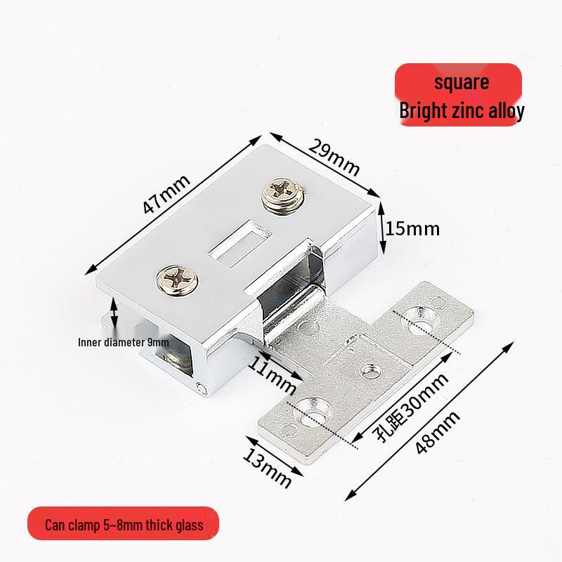 

90° Glass Hinge for Display and Wine Cabinets, Hole-Free Design