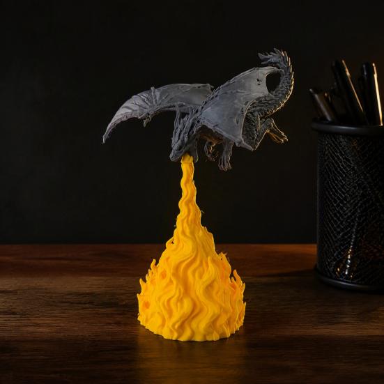 Table Decoration Dragon Bookshelf Nook Light, Fire-Breathing Fantasy Shelf Decor, LED Handmade Art Sculpture Night Lamp for Bedroom Living Room Office