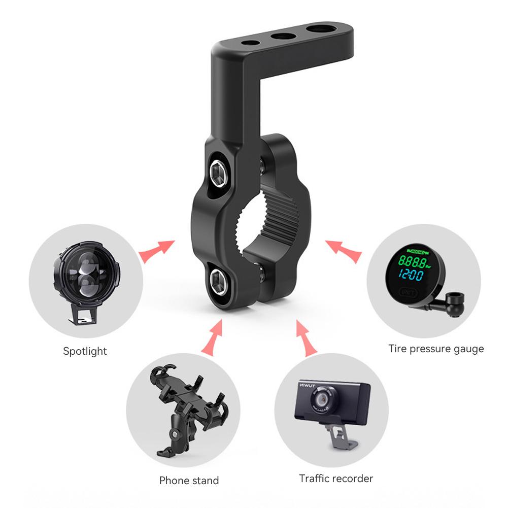 Motorcycle Electric Bicycle Rear View Mirror Bracket Mount Adapter for 22mm Handlebar Holder Clamp M6 M8 M10 Screw Hole CNC