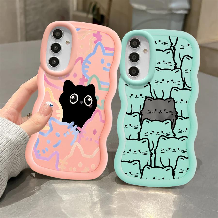 Hülle für Samsung Galaxy A13 A16 A21s A14 A12 A11 A52 A15 Weiche Handyhülle A23 A53 A04 A03 A33 A06 A22 A05 Cartoon Süße Katze
