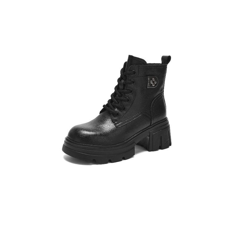 Thick-soled Boots, Women's Shoes, Chunk-heeled Height-increasing Ankle Boots, Casual and Versatile Boots