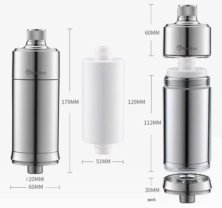 Oczyszczacz wody pod prysznic i do kąpieli Wheeldon: Mocny filtr dechlorujący do kąpieli dla niemowląt