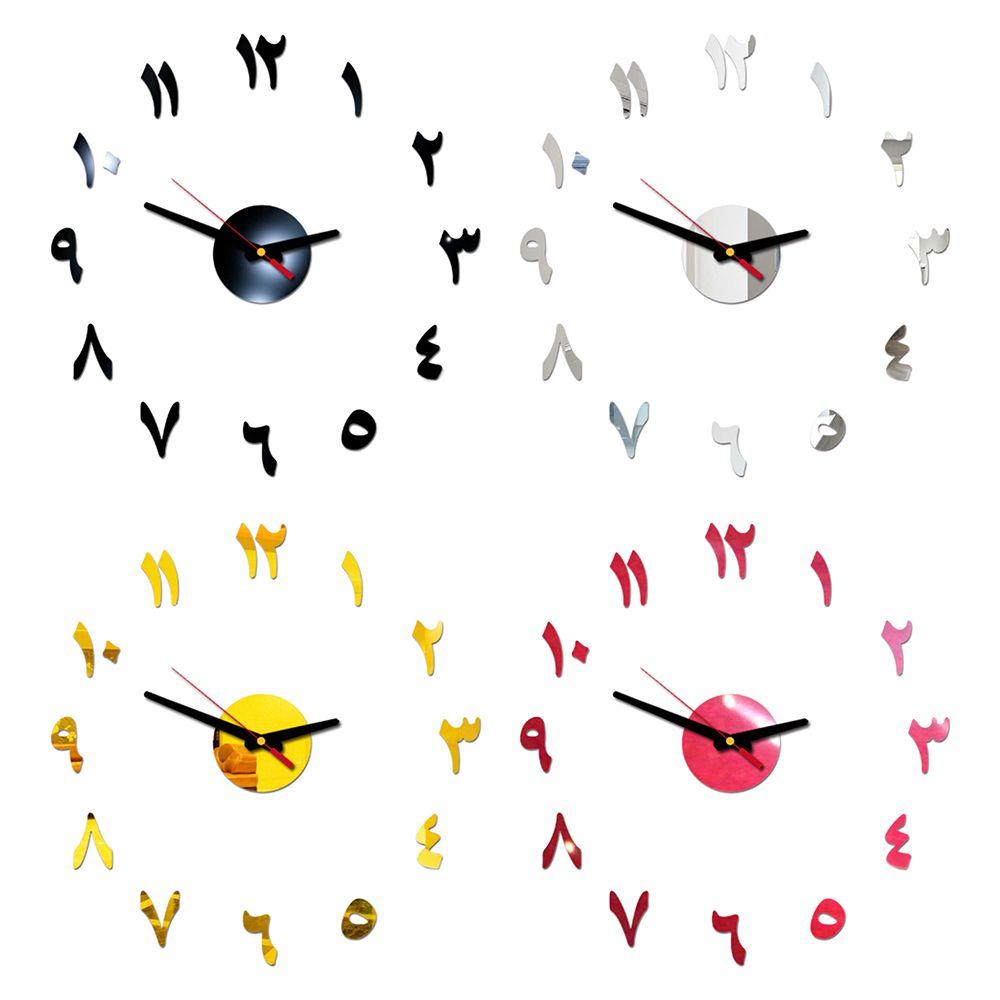Accessories Self-adhesive Sticker Mirror Surface Silent Quartz Coffee Cups Decal DIY Wall Clock
