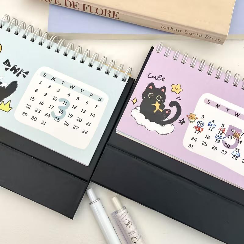 2026 Large Cat-Themed Desktop Calendar & Planner - Bilingual English/Chinese Monthly Weekly Planner Book(October 2025-Dec 2026)