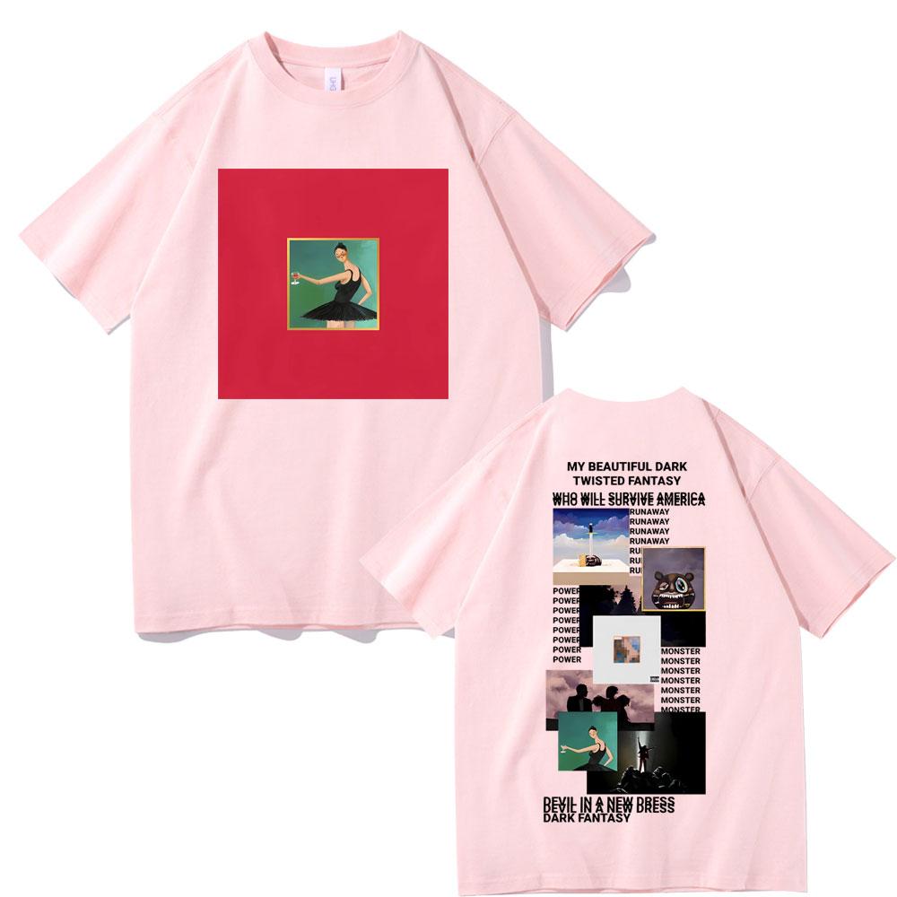 Rapper Kanye West My Beautiful Dark Twisted Fantasy Cover Tshirt Unisexs and Womens Cotton Clothing Hip Hop Short Sleeve Top