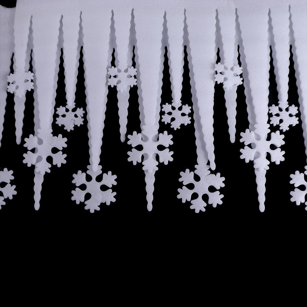 Xmas Home Decor Festival Ice Strip White Snowflake Christmas Party Decoration Window Ornament