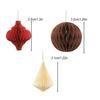 Christmas Paper Honeycomb Ornaments for Tree 3D Paper Honeycomb Lantern with Glitter Edge for Vintage Neutral Christmas Party Home Decor