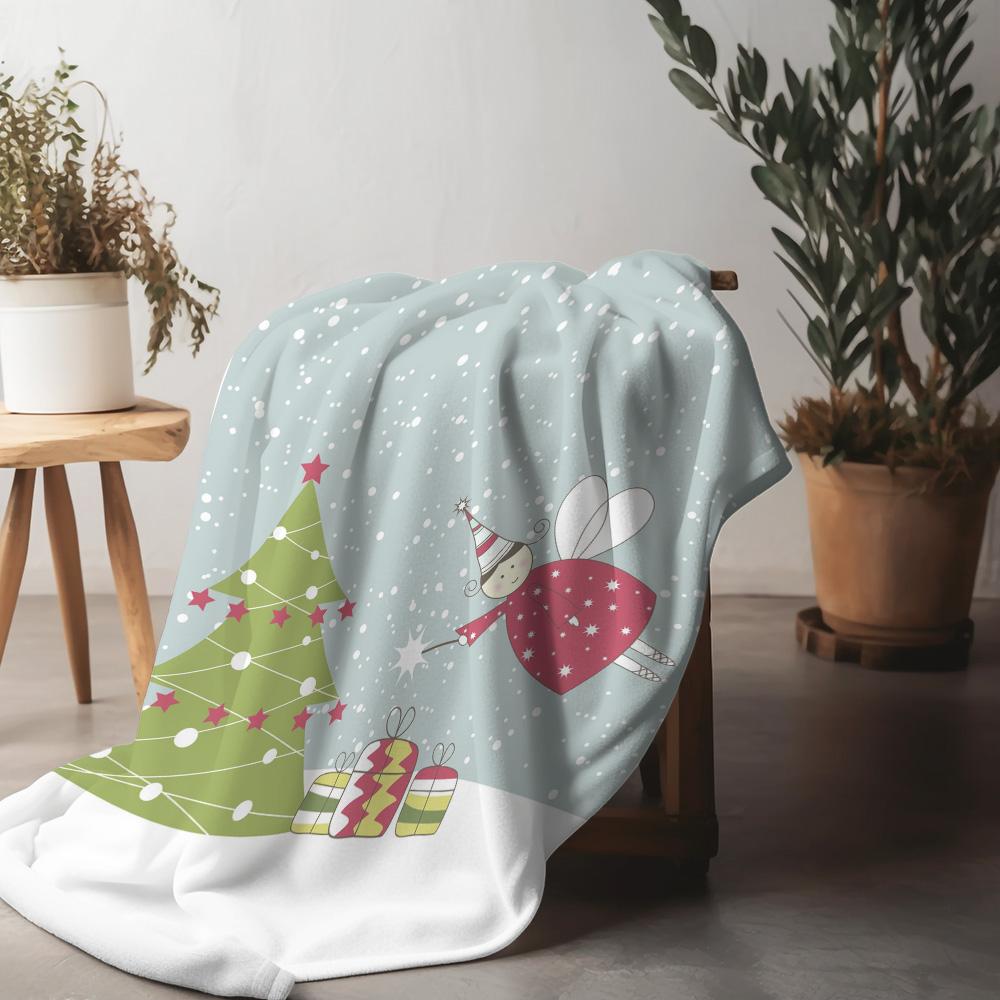 Праздничный зимний плед Уютный снежинка Рождественский подарок Олень Лес Олени Праздничный домашний декор Постельное белье Теплый уютный Подарочная идея 75x90cm