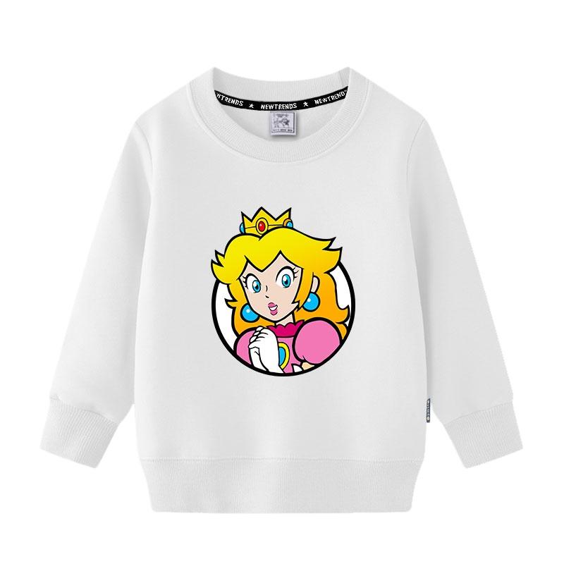 2025MINISO Nový styl Super Mario Kreslená hra Periferie Dětské mikiny Jaro a Podzim Chlapecké a Dívčí Pulovr s kulatým výstřihem