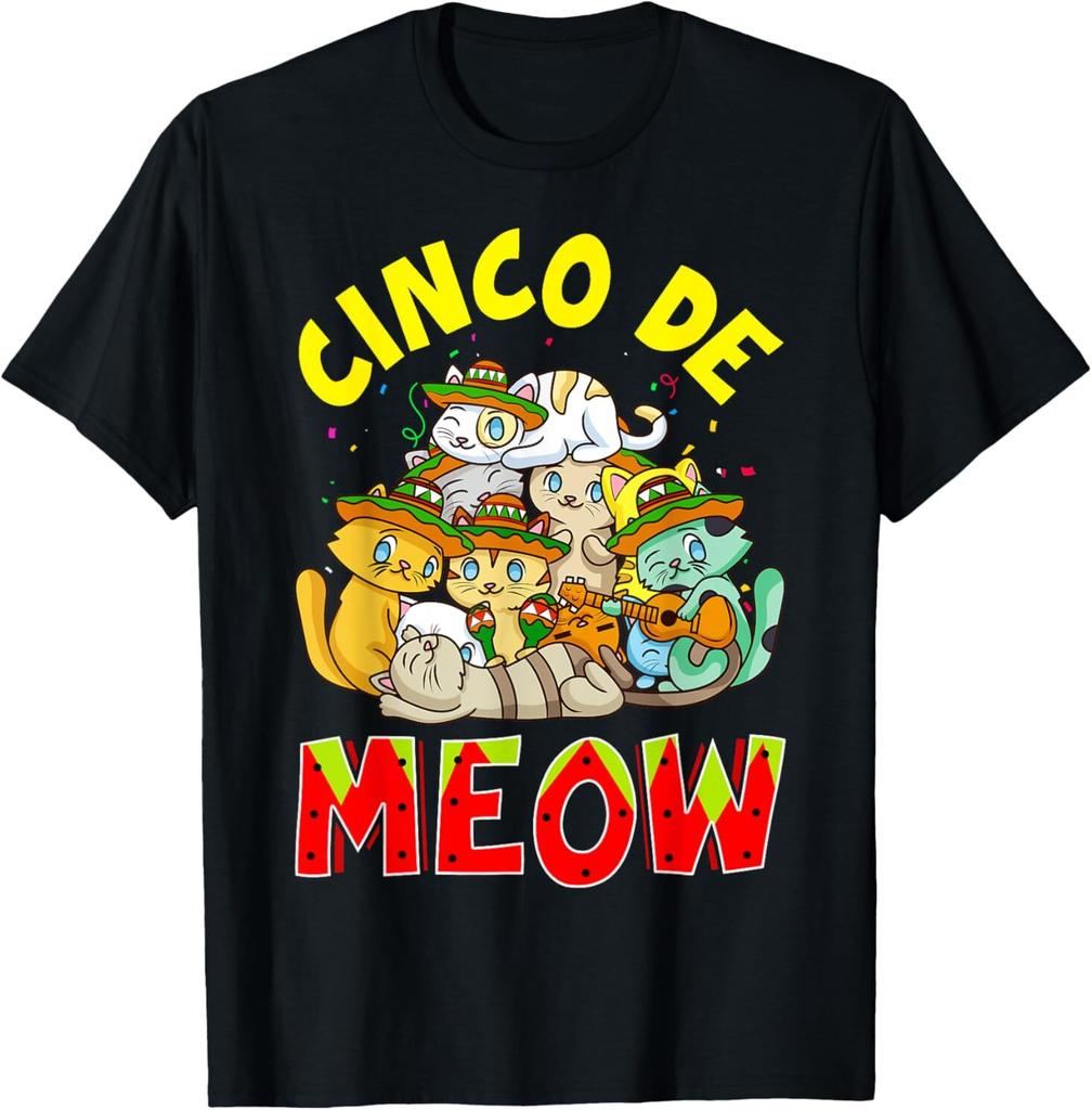 Cat Cinco De Meow Mayo Mexican Fiesta Men Women T-Shirt