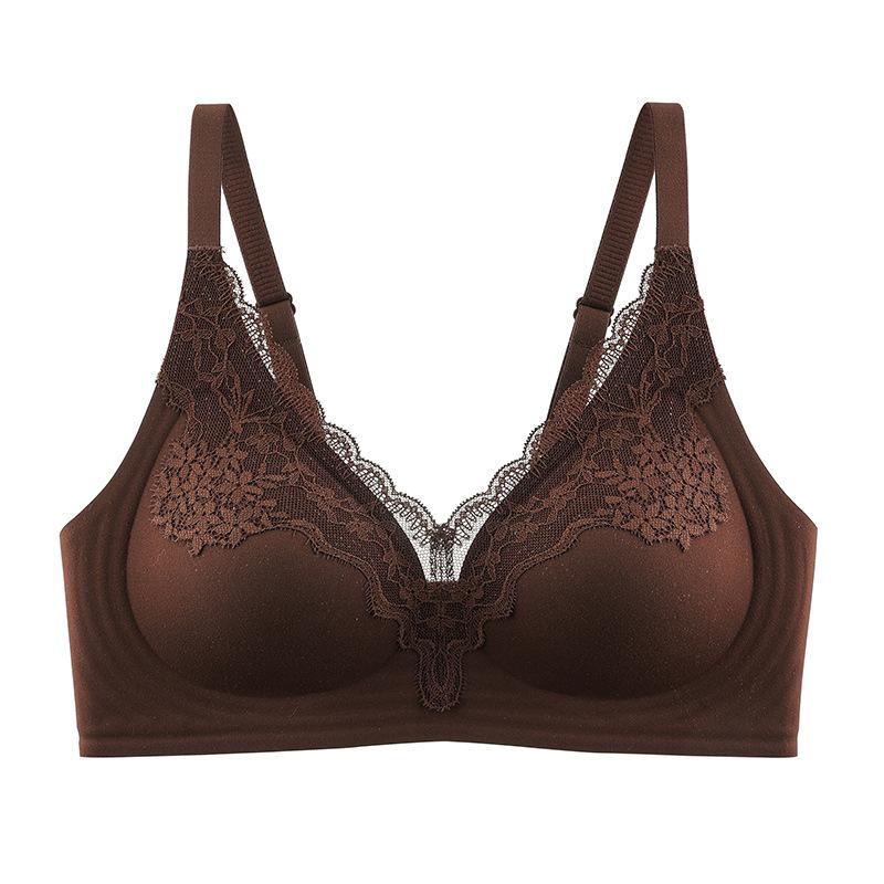 Wireless Push Up Bra Sexy Back Support Lace Trim Breathable Comfort Underwear